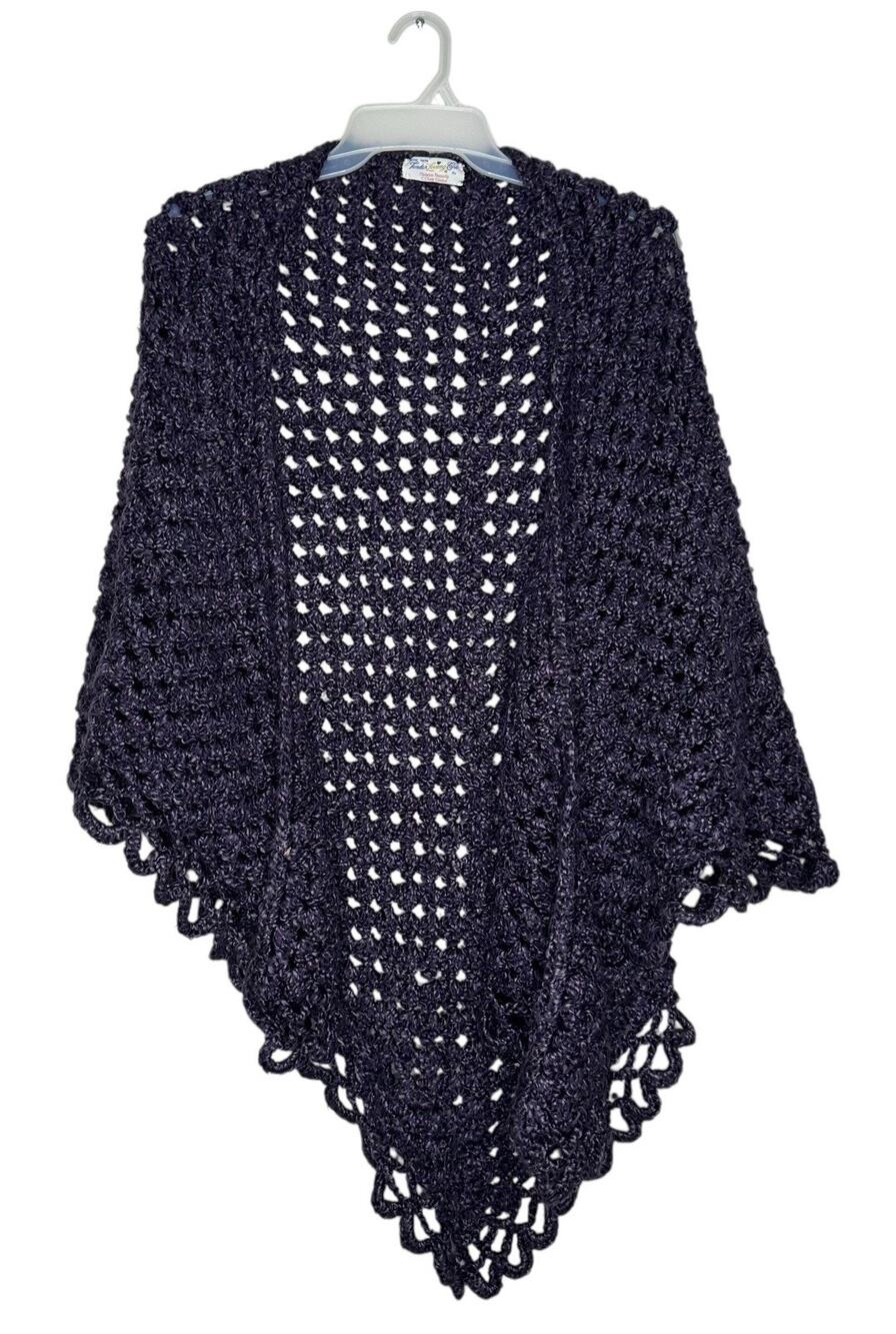 Crochet Shawl Tender Loving Care by Christine Donnelly Classy Purple Vintage